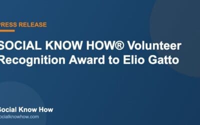 Digital Marketing Blog 16 SOCIAL KNOW HOW® Volunteer Recognition Award to Elio Gatto